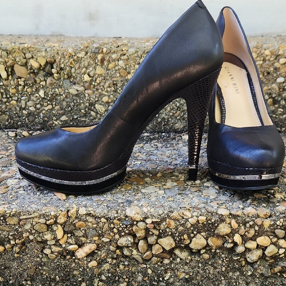 Gianni Bini Platform Snakeskin Heel With Silver Trim Size 10 - Picture 1 of 7